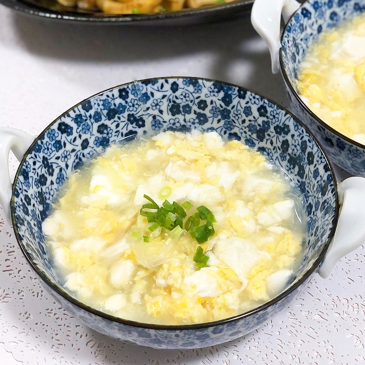 豆腐と春雨のかき玉スープ♪